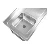 Sink 1 Basin with Backsplash and Lower Shelf - L 1000 x D 600 mm - Dynasteel