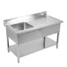 Plonge Inox 1 Bac 1200x600 mm, Odkvapkávač Vpravo, Zadný panel
