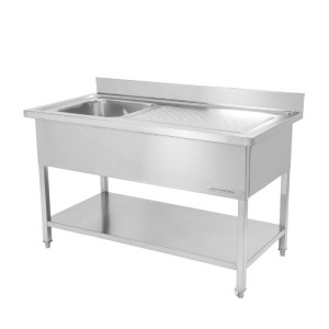 Plonge Inox 1 Bac 1200x600 mm, Odkvapkávač Vpravo, Zadný panel