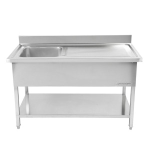 Plonge Inox 1 Bac 1200x600 mm, Odkvapkávač Vpravo, Zadný panel