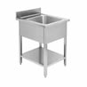 Plonge 1 Bac avec Dosseret et Etagère - L 600 x P 600 mm - Dynasteel