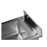 Sink 1 Basin with Backsplash and Shelf - L 600 x D 600 mm - Dynasteel