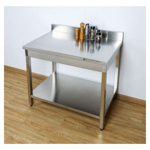 Stôl Inox 1000x600 mm Zástenka a Spodná Polica