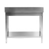 Stôl Inox 1000x600 mm Zástenka a Spodná Polica