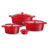 Red enameled cast iron casserole - 6.8 L HENDI: perfect and versatile cooking!