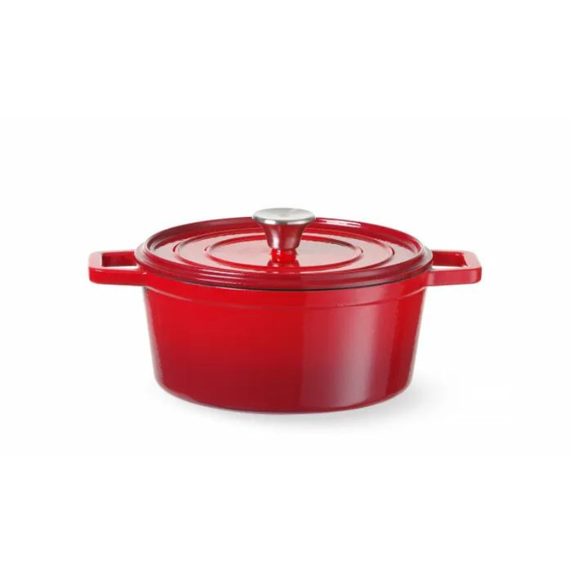 Cocotte en Fonte Émaillée Rouge - 3,7 L HENDI : cuisine professionnelle et polyvalente