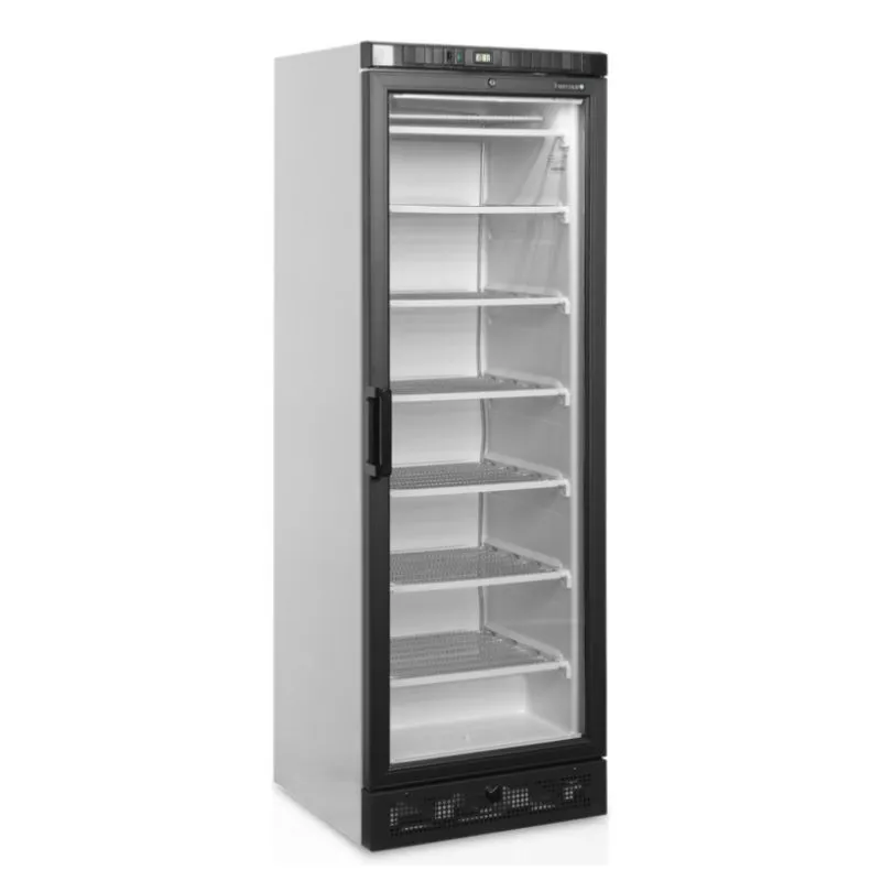 Statická mraznička s presklenými dverami - Biela - 270 L