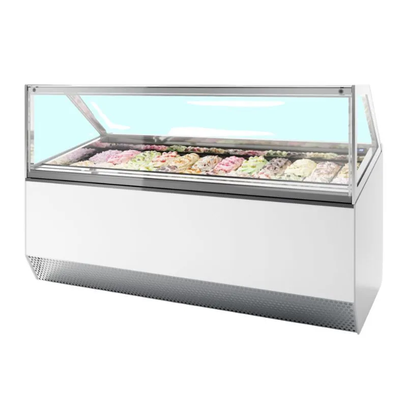 Vitrine na zmrzlinu s ventiláciou s rovnou prednou časťou - 24 x 5 L