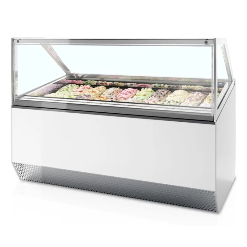 Vitrine na zmrzlinu s ventiláciou s rovnou prednou časťou - 20 x 5 L