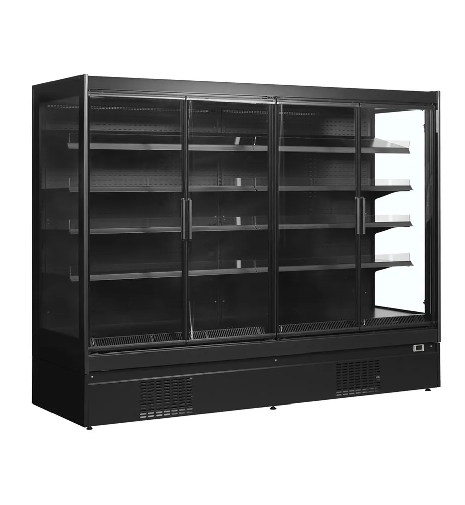 Vitrine chladená pre supermarket pozitívna čierna - 4 dvere - 1540 L