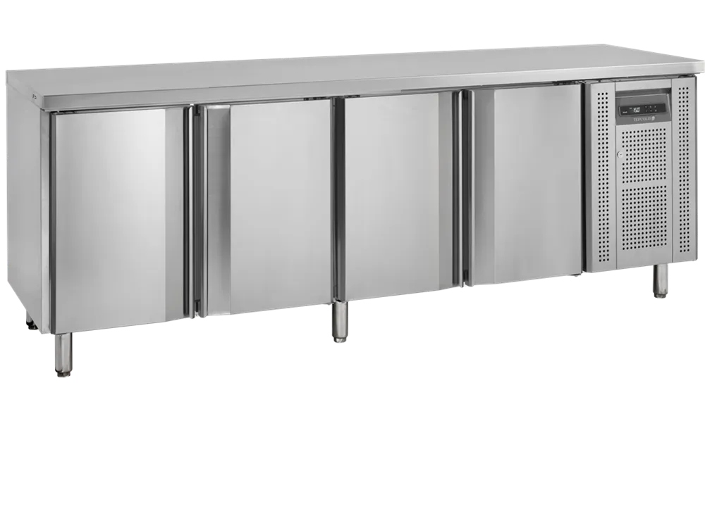 Negatívny chladený stôl z nehrdzavejúcej ocele - 4 dvere - GN 1/1
