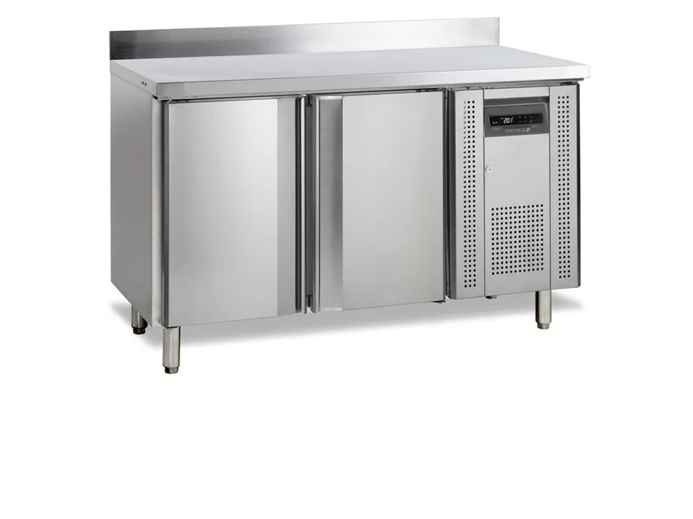 Negatívny nerezový chladiaci stôl s chráničom - 2 dvere - 230 L