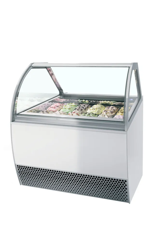 Vitrína na zmrzlinu s ventiláciou a oblúkovým čelom - 12 x 5 L