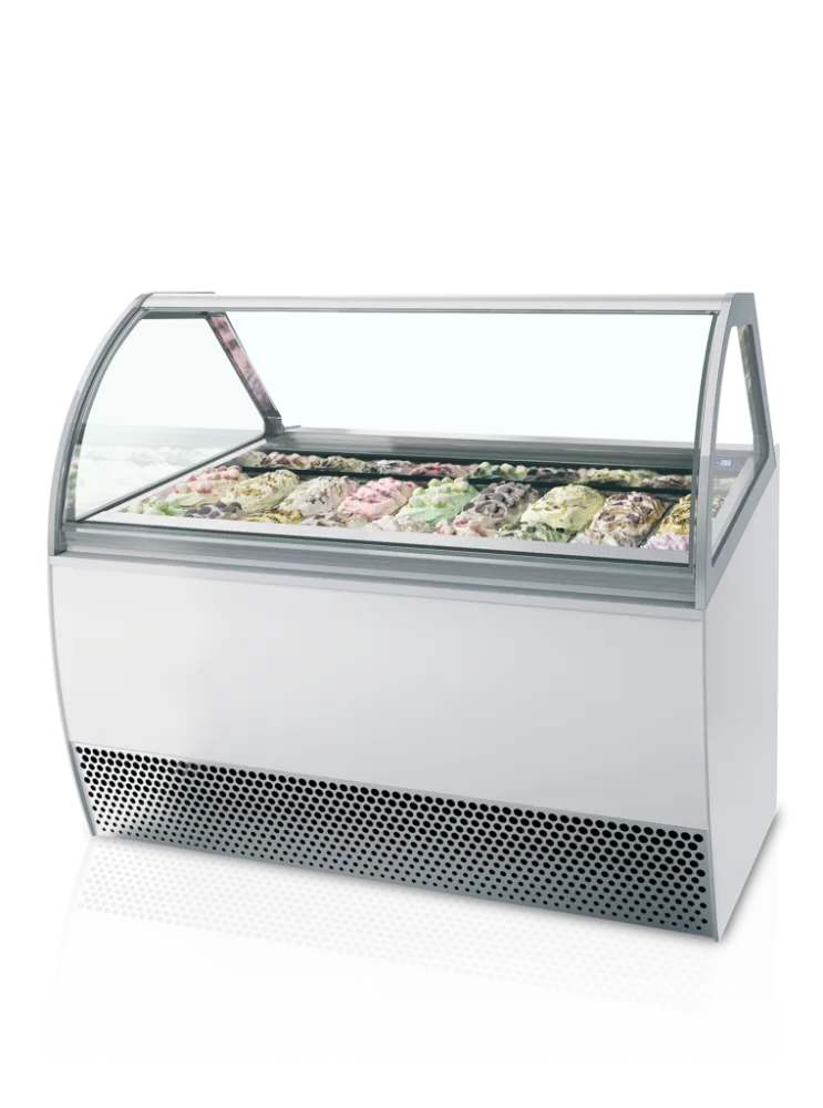 Vitrína na zmrzlinu s ventiláciou a oblúkovým čelom - 18 x 5 L