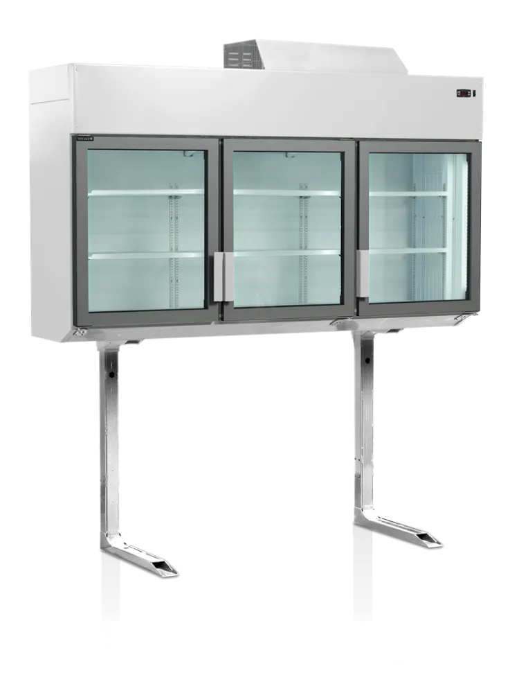 Biely mraziaci skriňový regál do supermarketu - 3 dvere - 628 L