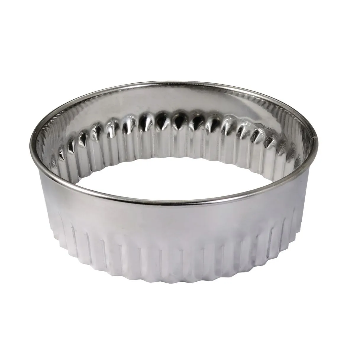 Nerezové vlnité okrúhle vykrajovače - ⌀ 30 až 100 mm - Sada 8