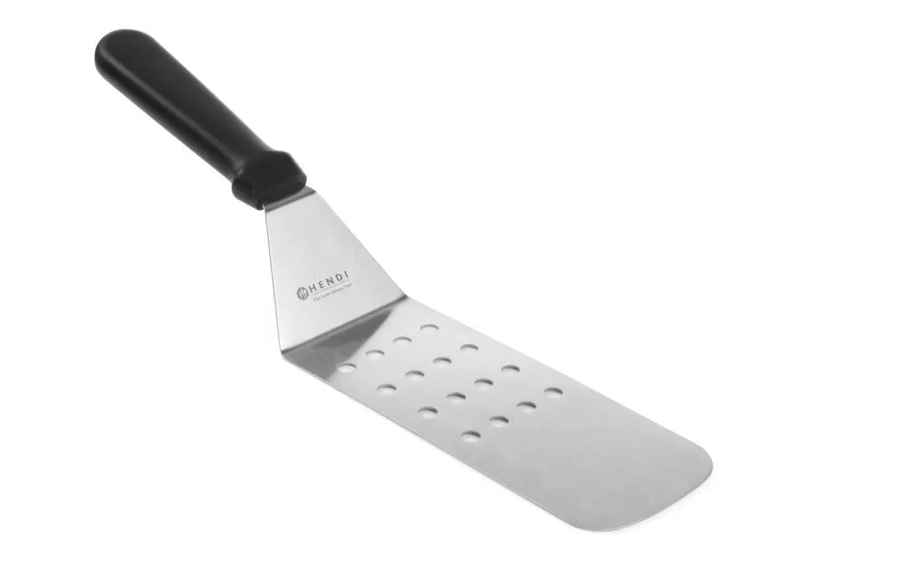 Flexibilná perforovaná ohybná špachtle z nerezovej ocele s rukoväťou z PP - 37 cm