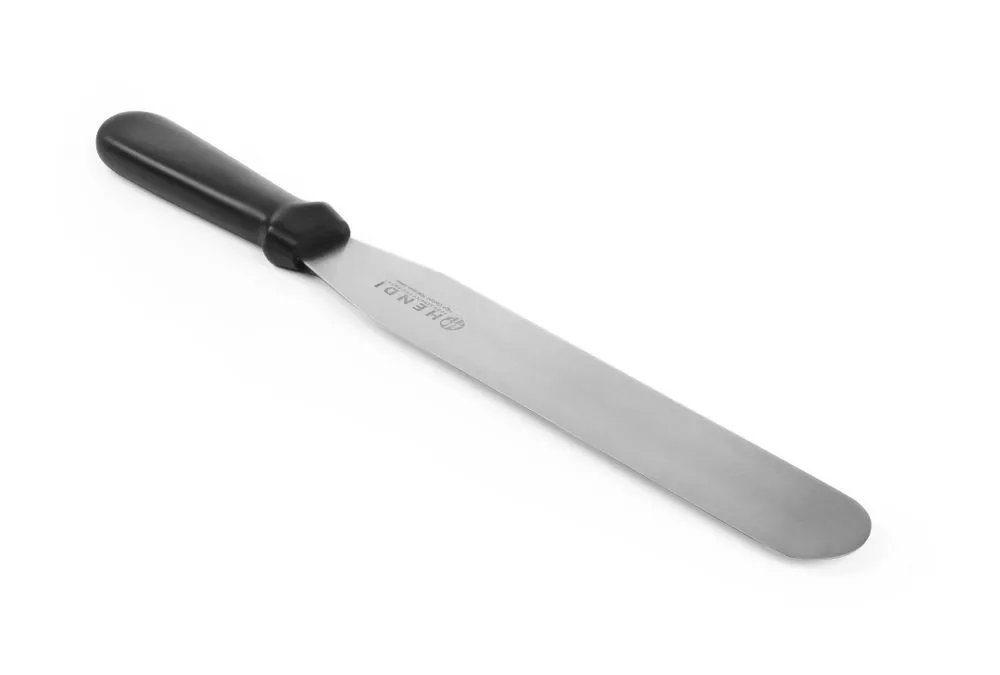 Široká flexibilná nerezová špachtle s rukoväťou z PP - 25,5 cm