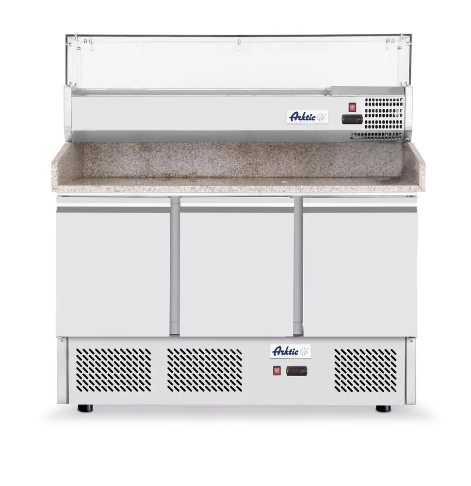 Prípravný chladničkový pult na pizzu alebo šaláty - 380 L + 40 L