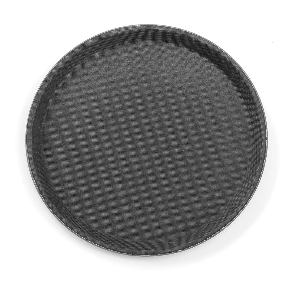 Kruhový tanier z polypropylénu - čierna - priemer 280 mm
