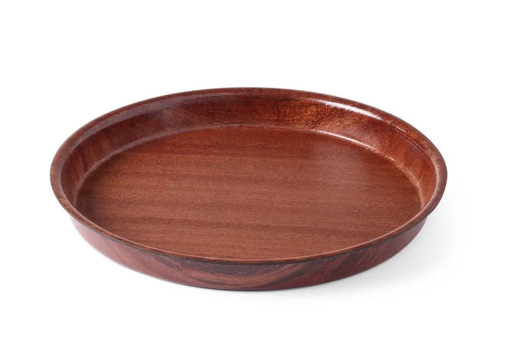 Drevoobrábkový okrúhly tanier s vysokým okrajom - priemer 420 mm
