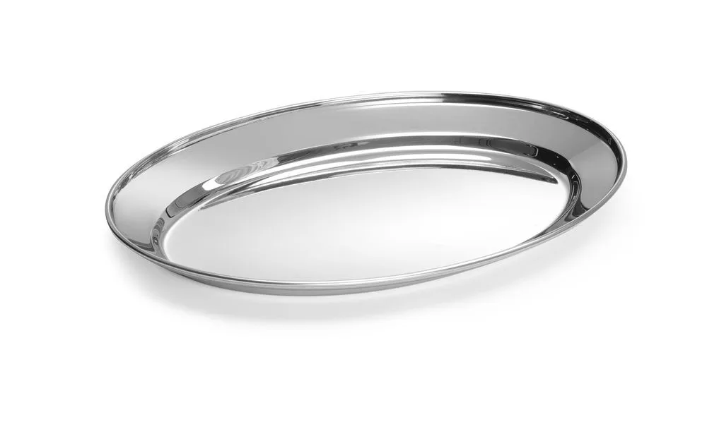 Oválna doska z nerezovej ocele - 300 x 220 mm