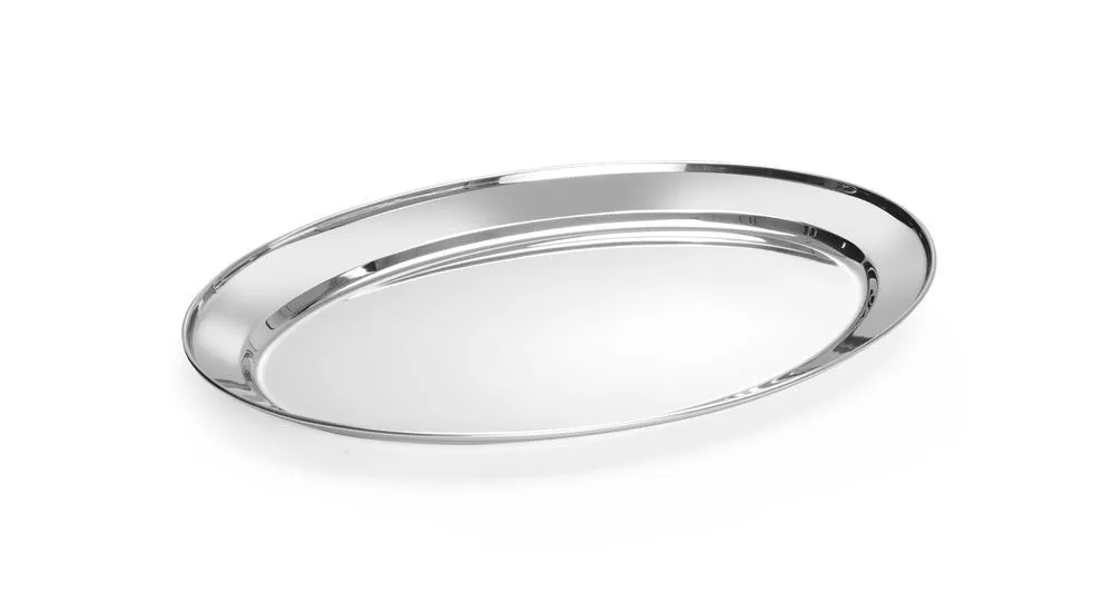 Oválna doska z nerezovej ocele - 450 x 290 mm