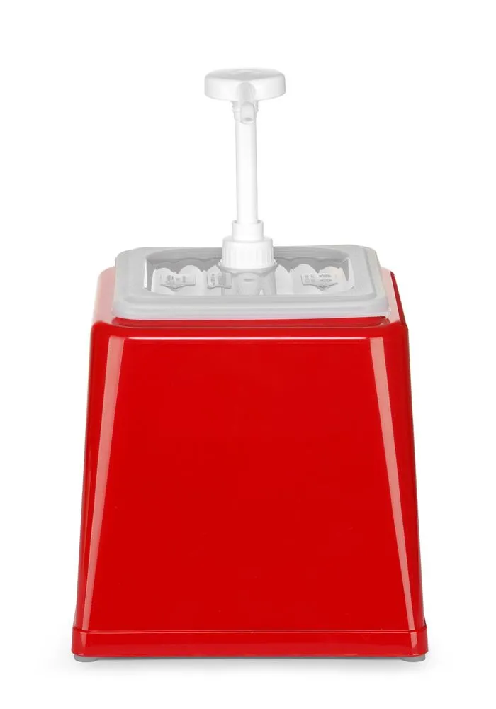 Distribútor omáčky s pumpou - červený - 2,5 L
