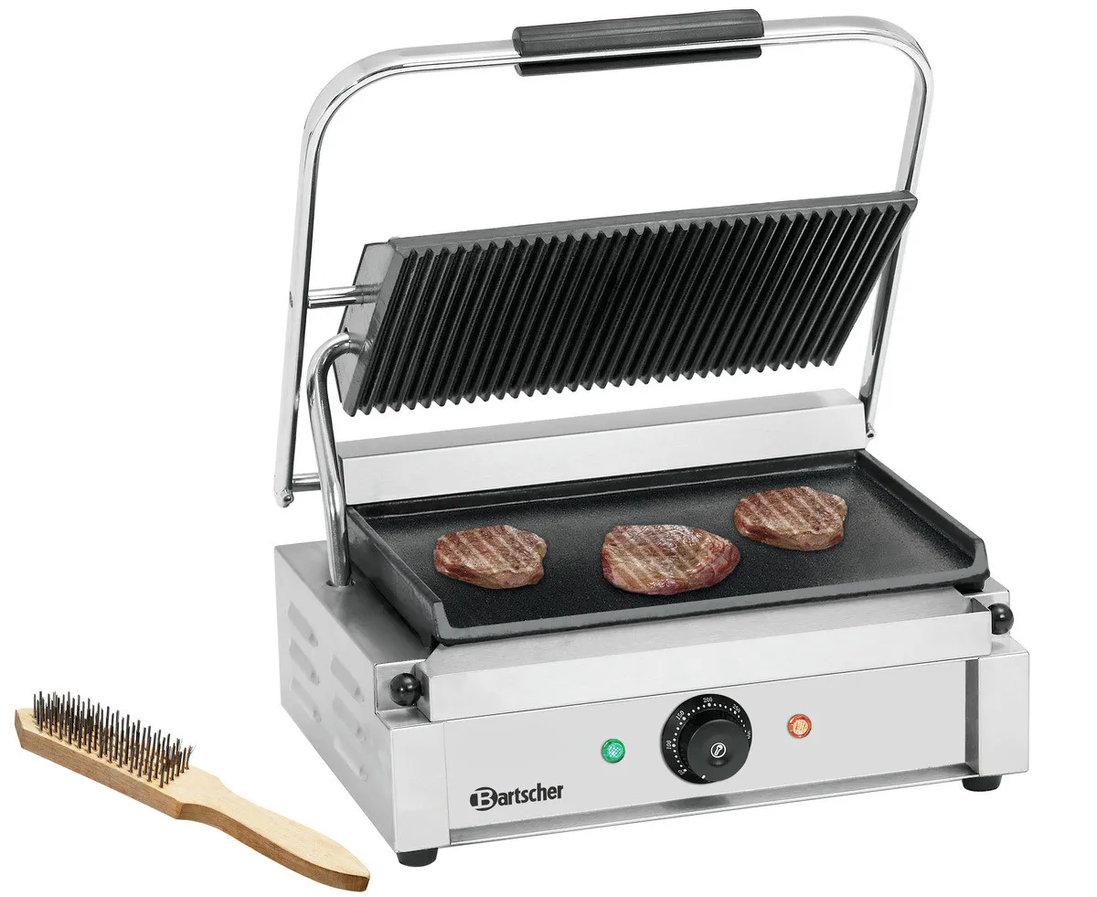 Gril Panini na kontakt - Hladké a vrúbkované platne