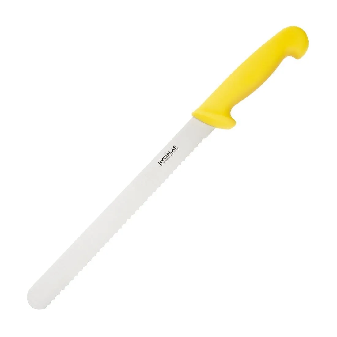 Nôž na krájanie žltý ozubený čepeľ 25,5 cm