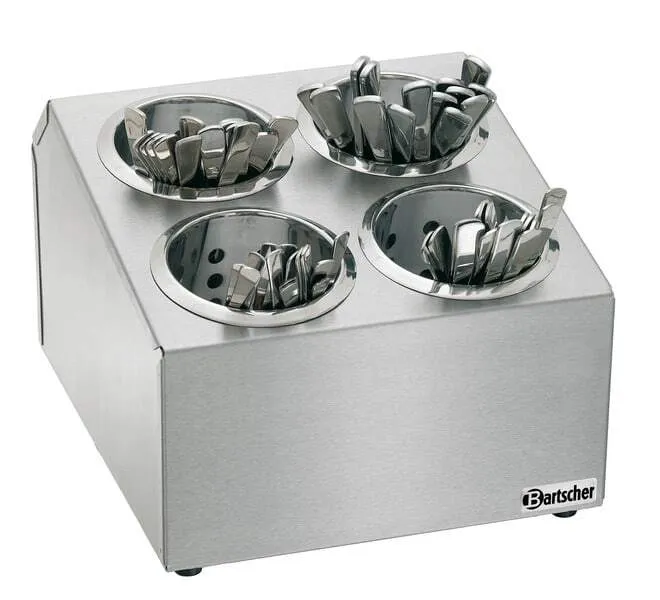 Bac à Couverts avec 4 Récipients Inox