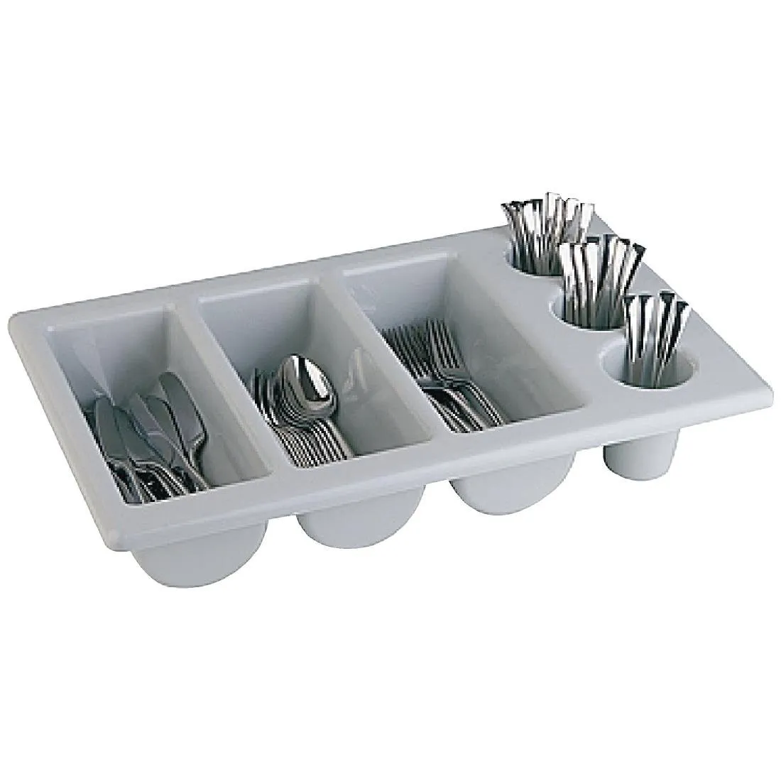 Priečinok na príbor sivý s 6 oddeleniami GN 1/1 - 325 x 530 mm