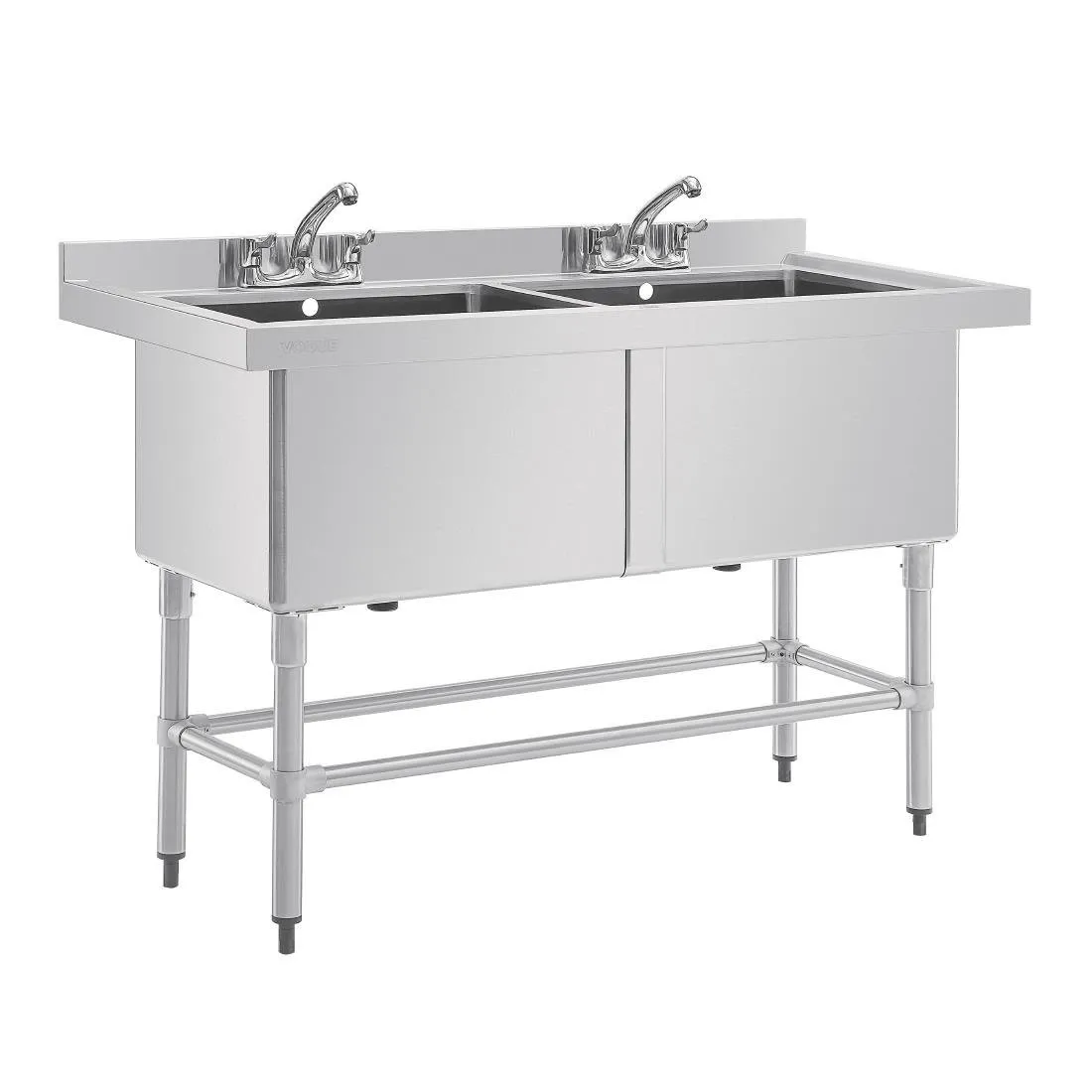 Dvojitý hlboký drez s chrbtom - 2 x 100 L - 1410 x 600 mm