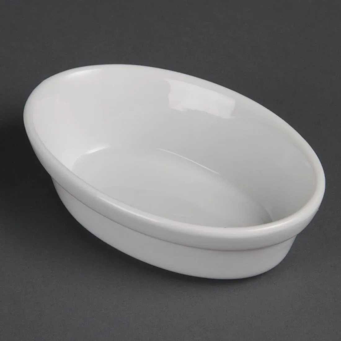 Oválne bielé gratinačné misky - 145 x 104 mm - Balenie 6 ks