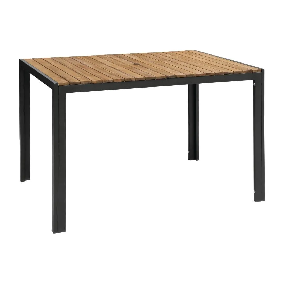 Obdĺžnikový stôl z ocele a akácie - 120 cm