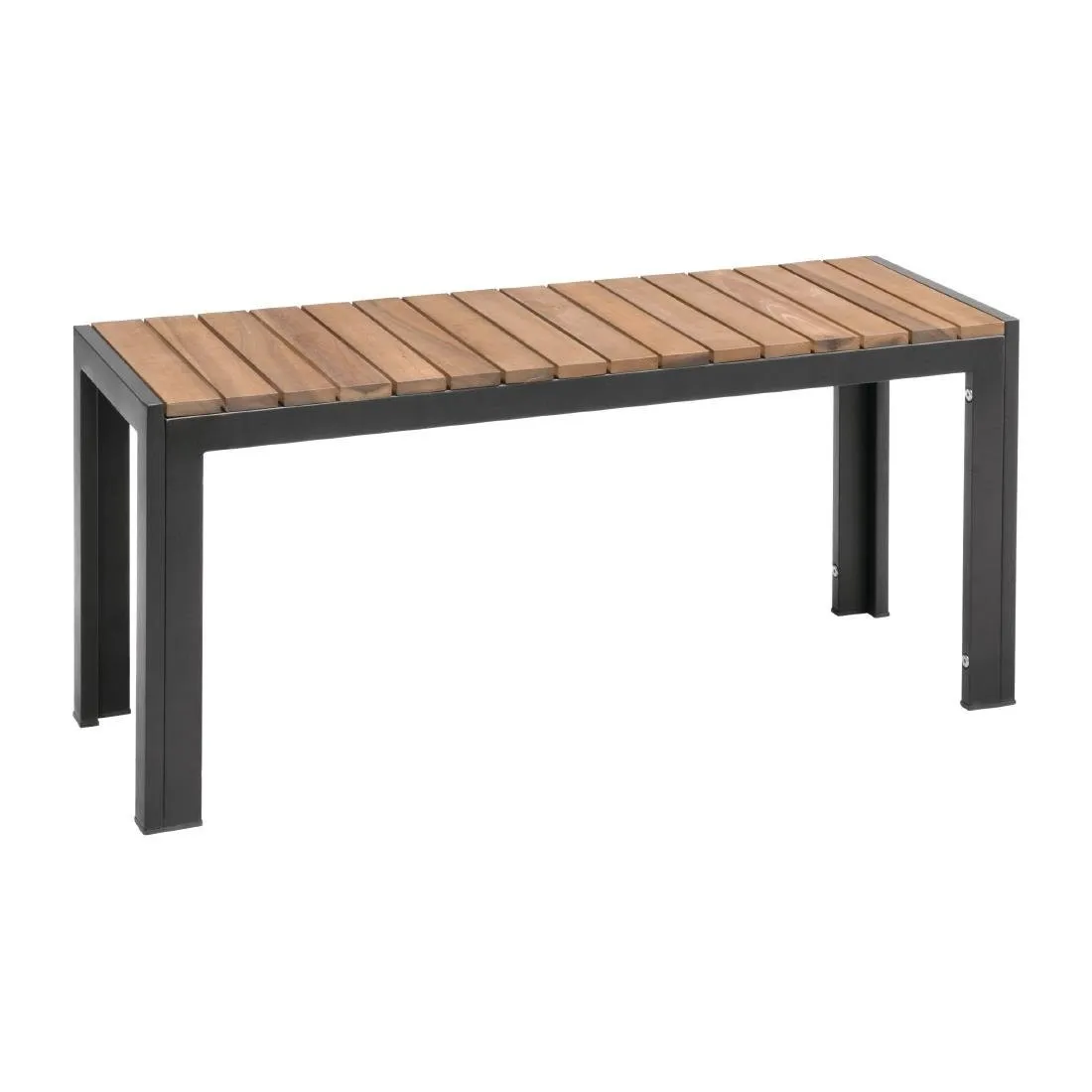 Oceľové a akáciové lavice 100 cm - sada 2