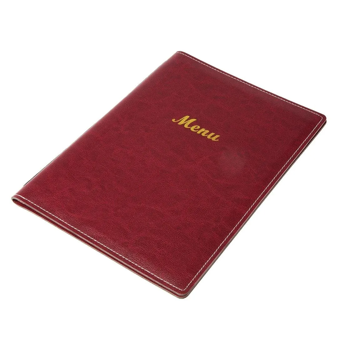 Ochranný obal na menu z umelé kože formátu A4 v bordovej farbe.
