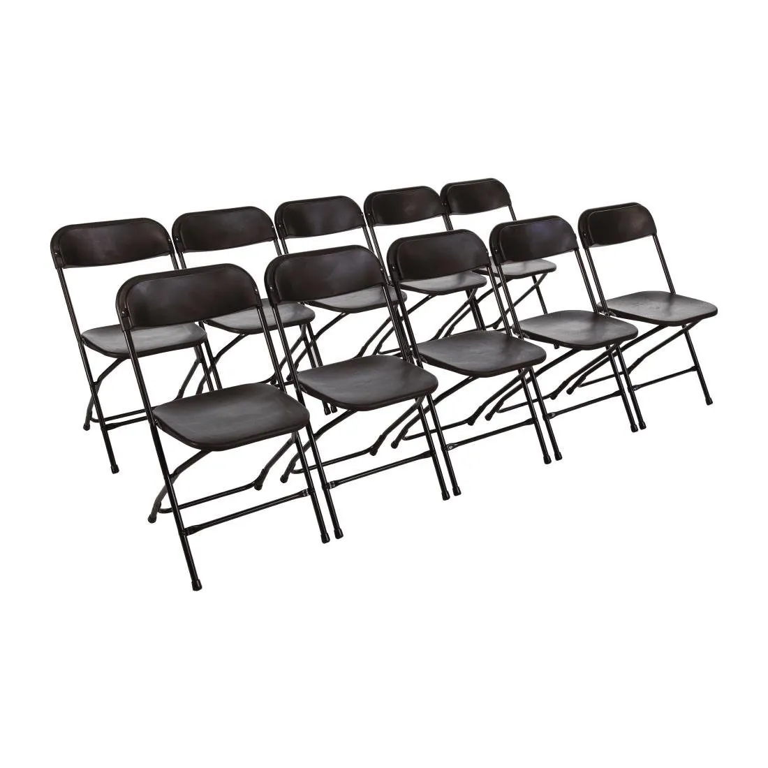 Sklápacie čierne stoličky - Balenie 10