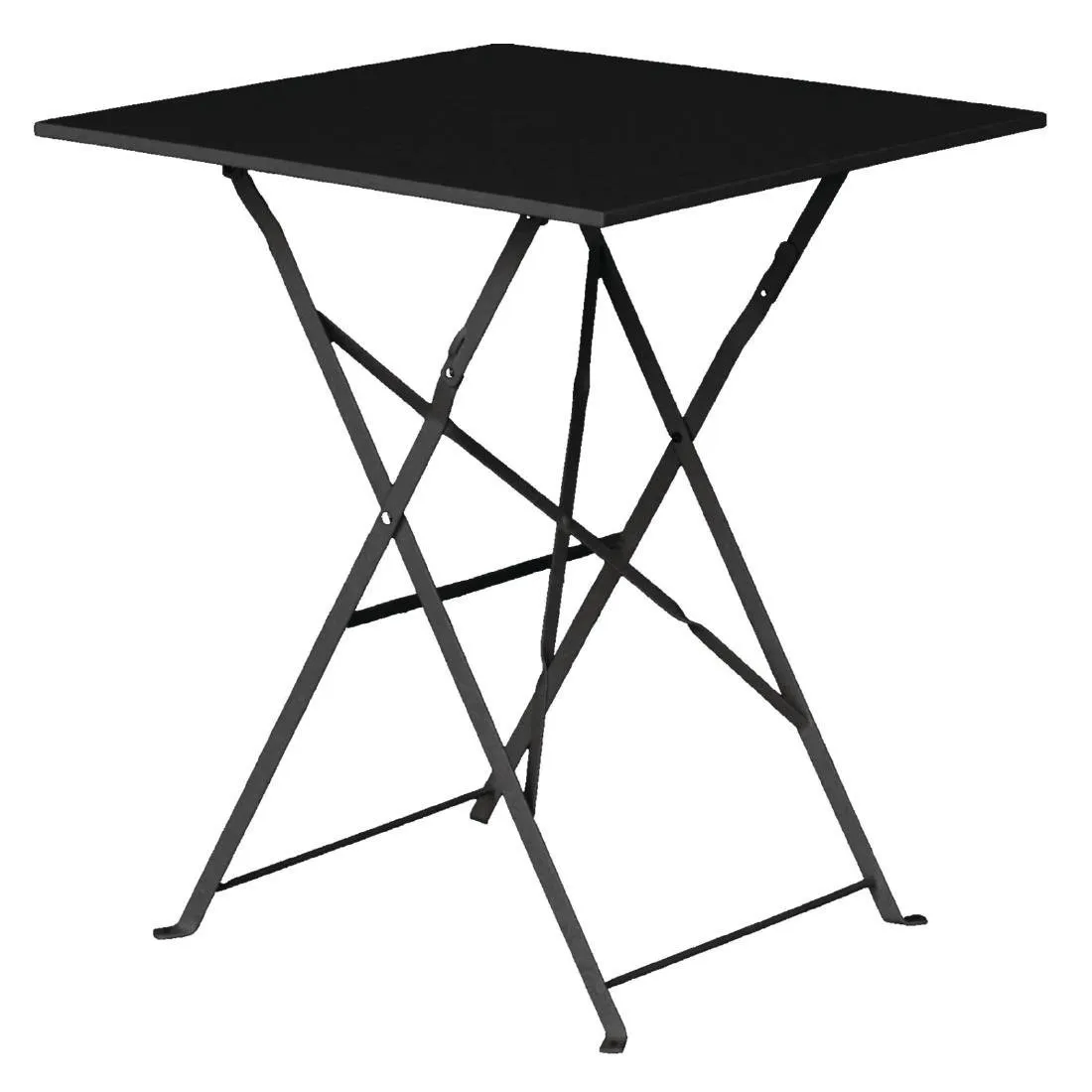 Stolík na terasu štvorcový z čiernej ocele - 600 mm