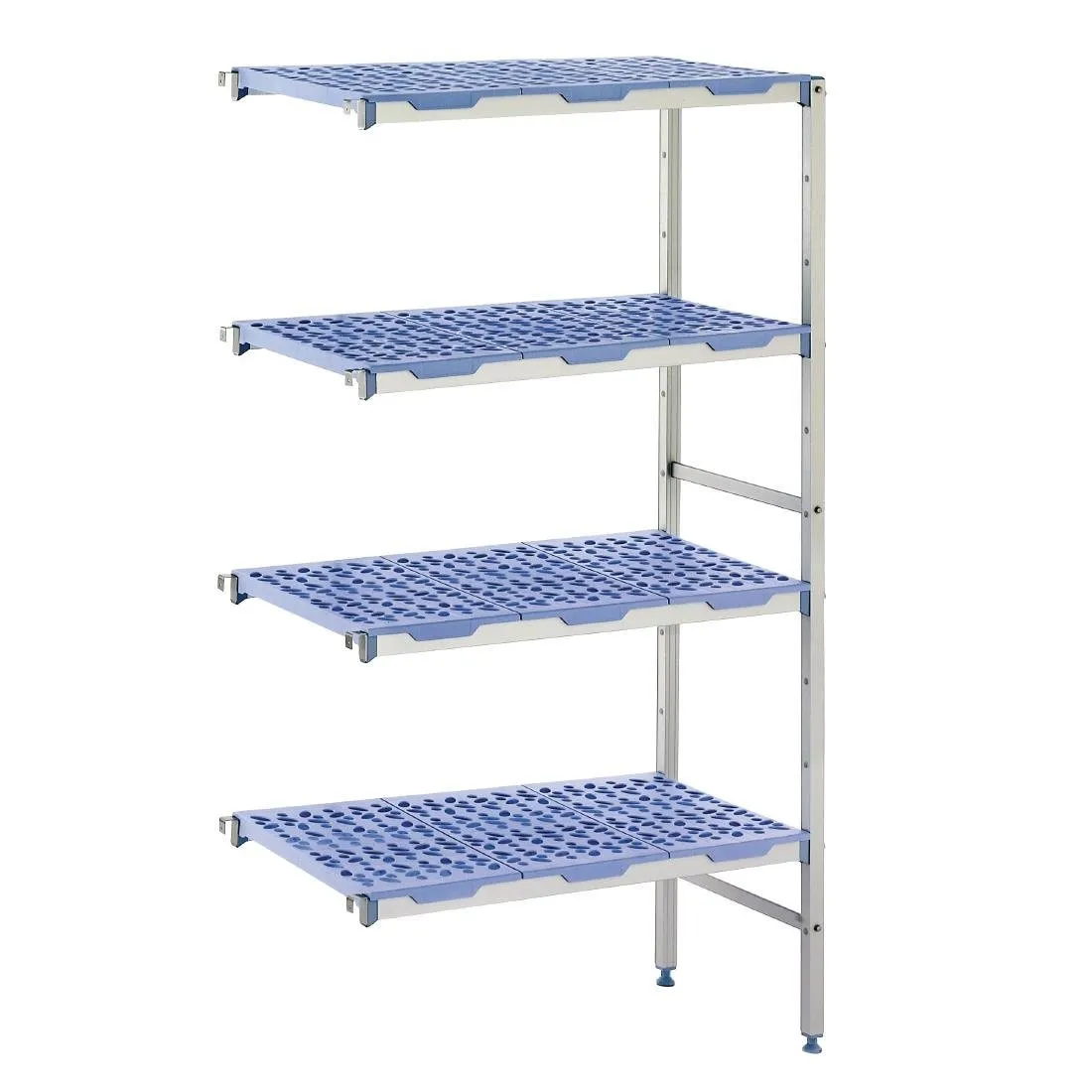 Regálový systém v rohu s 4 úrovňami - Š 649 x H 400mm