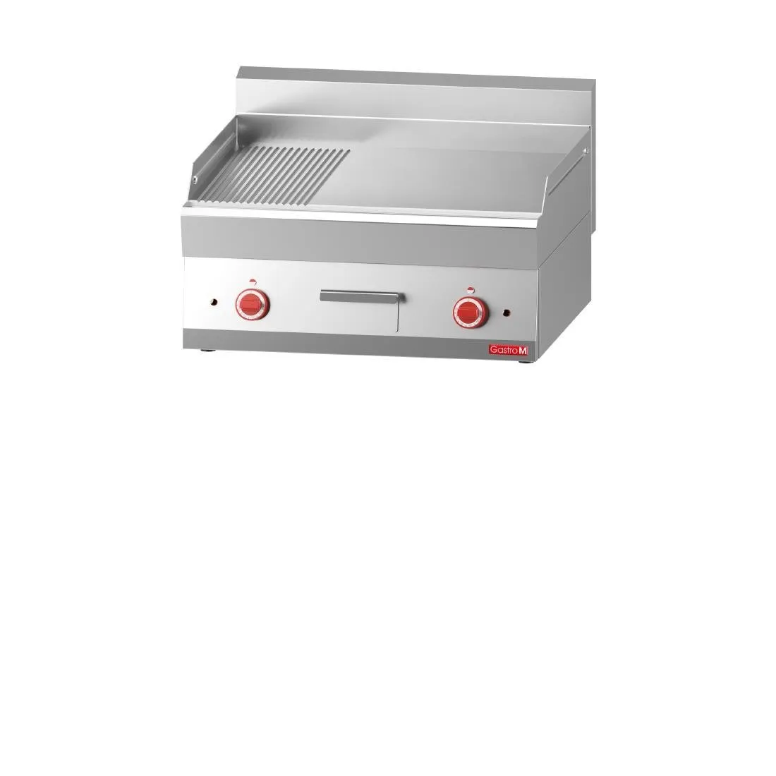 Elektrická grilovacia doska s polovicou hladkou a polovicou žliabkovanou - Š 700 x H 650 mm