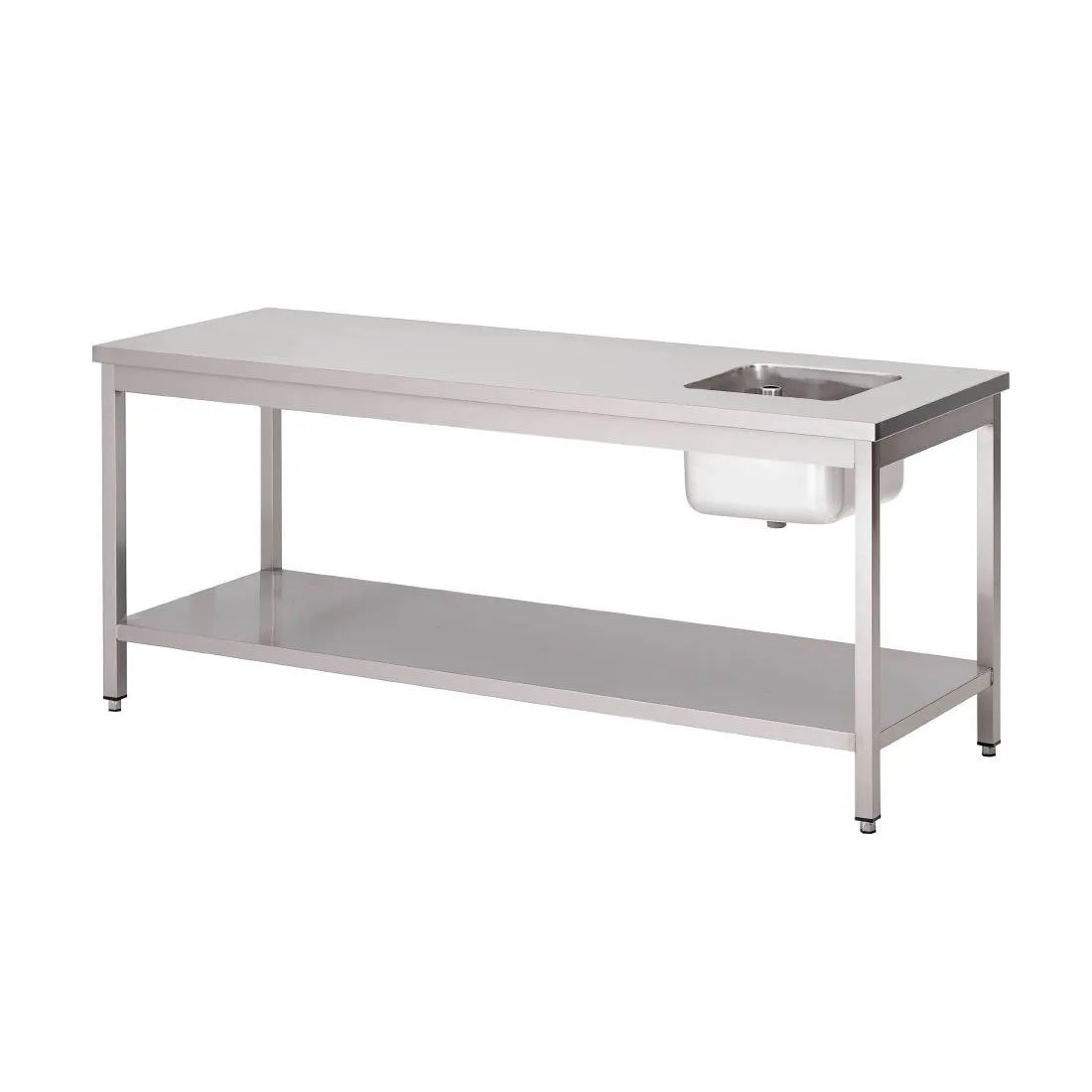 Stôl šéfkuchára z nerezovej ocele s dolnou poličkou - Š 1400 x H 700 mm