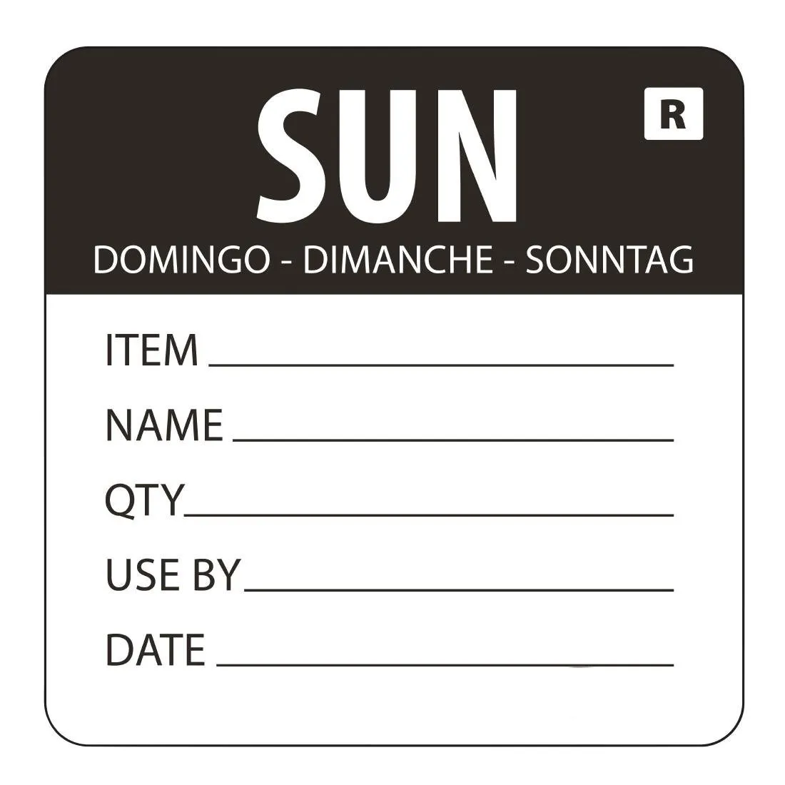 Odstrániteľná nálepka "Nedeľa"