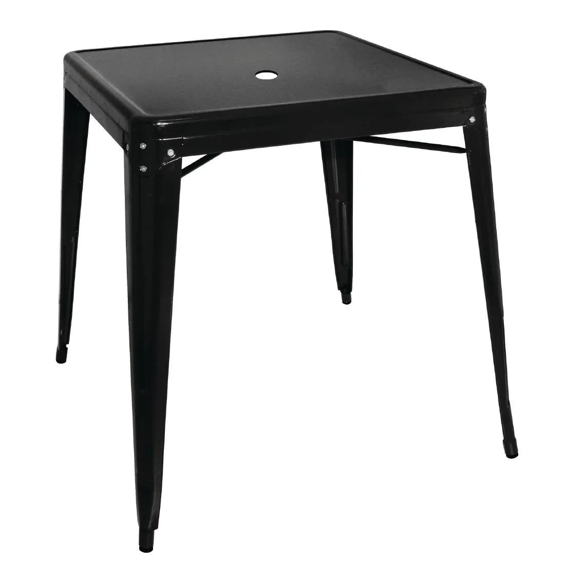 Stôl Bistro Štvorcový z Čiernej Ocele – D 668 x H 668 mm