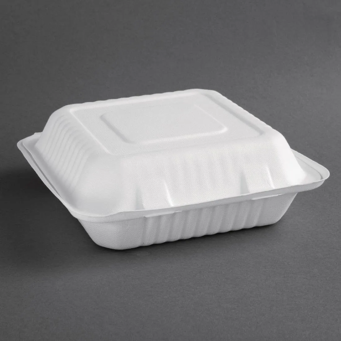 Krabice s pantovým vekom z kompostovateľného bagasu 236 mm - Balenie 200 kusov