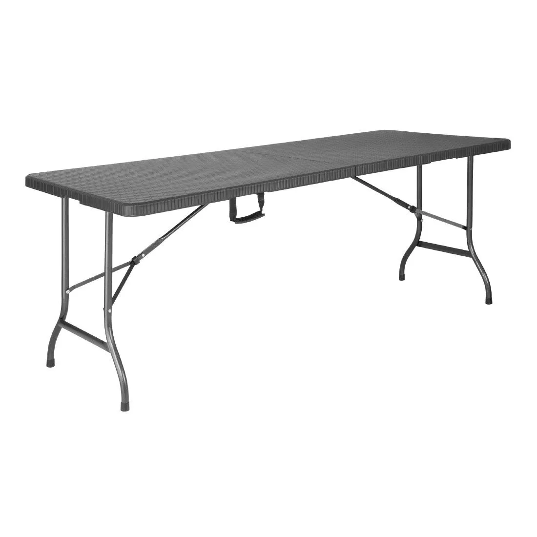 Skladací obdĺžnikový stôl z čierneho ratanu - D 1829 x Š 728 mm