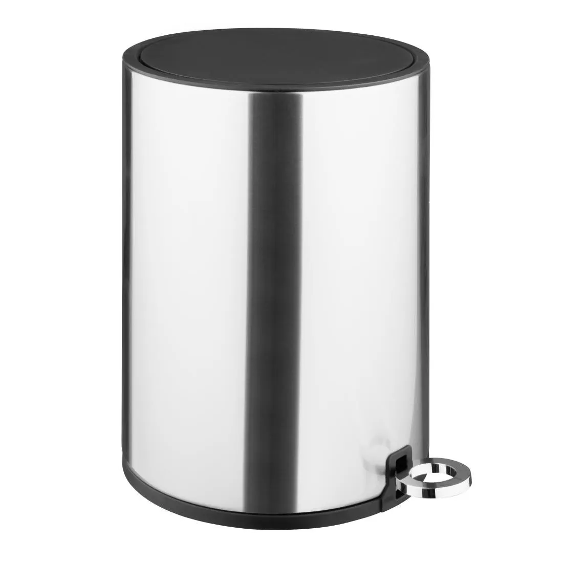 Okrúhly pedálový kôš z brúseného ocele - 6 L