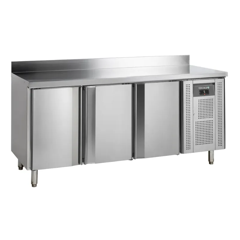 Chladiaci stôl s nerezovým zadným panelom - 3 dvere - GN 1/1