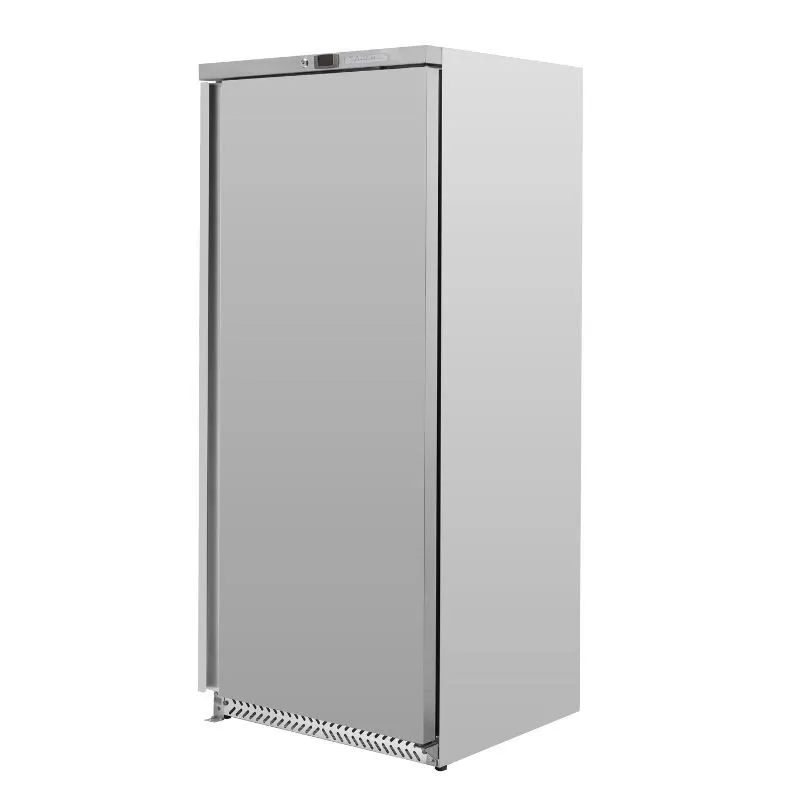 Pozitívna chladnička 590 L Inox 0/+8 °C, Plné dvere, Statické chladenie, 4 úrovne, Plyn R600a