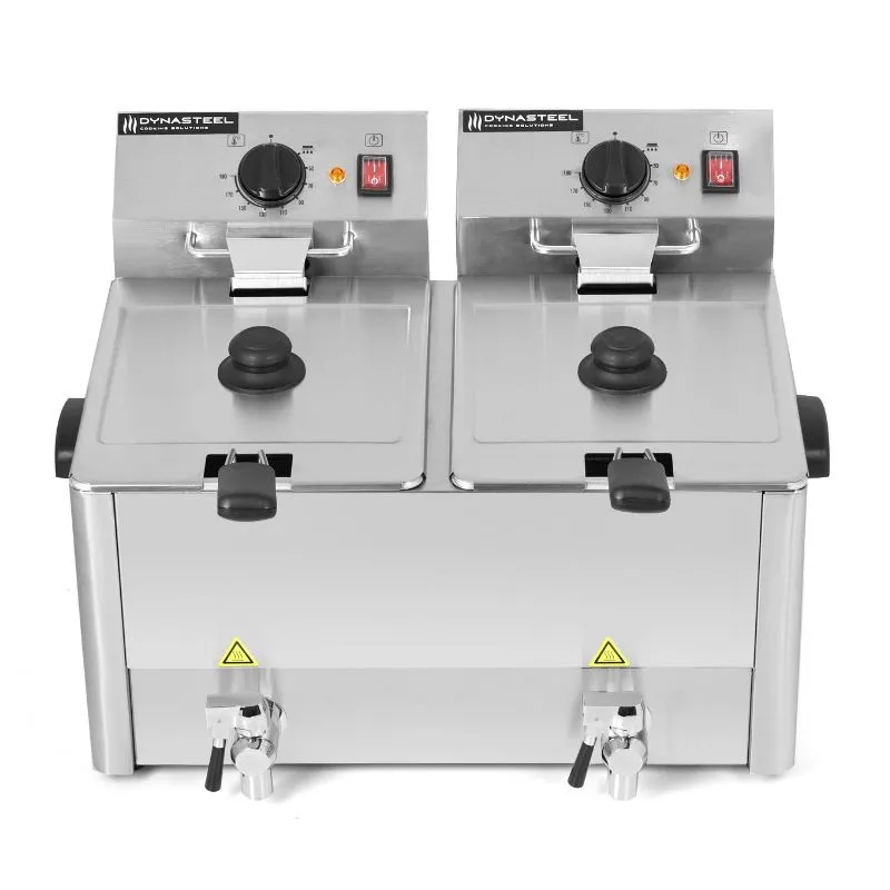 Profesionálna fritéza 2 x 8 L s odtokom